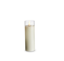 2" x 6" Clear Glass Ivory Pillar Candle