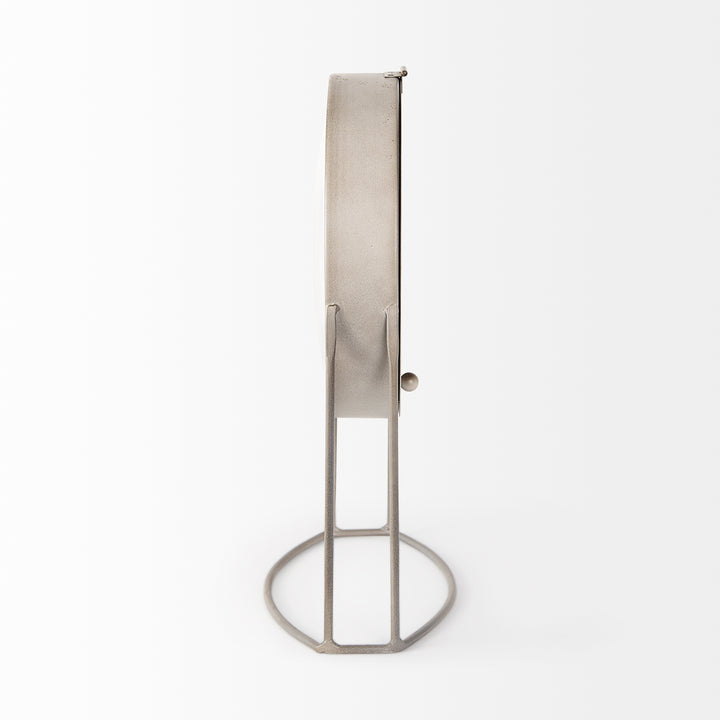 Aurus Matte Gray Metal Table Clock