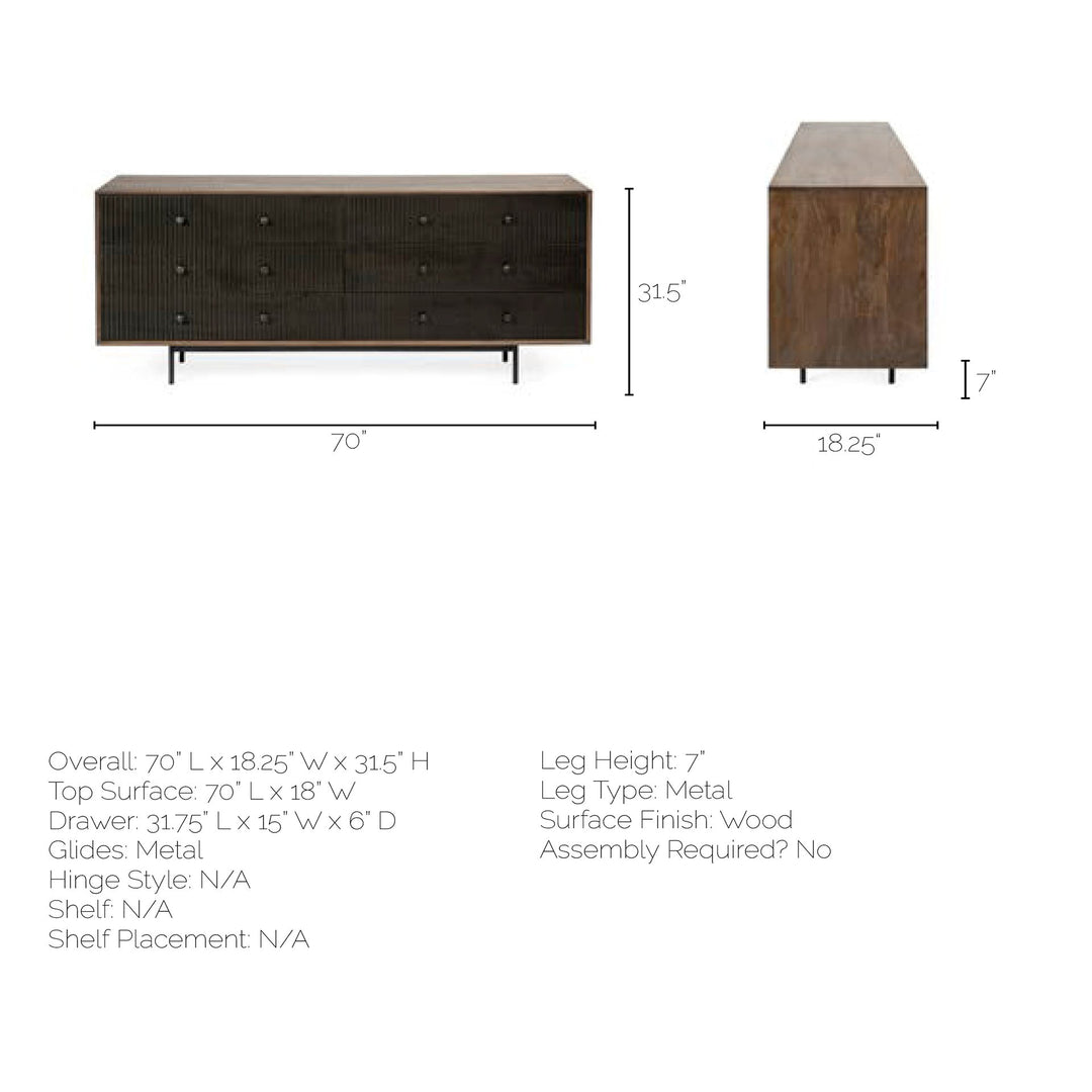 Grace 6-Drawer Sideboard