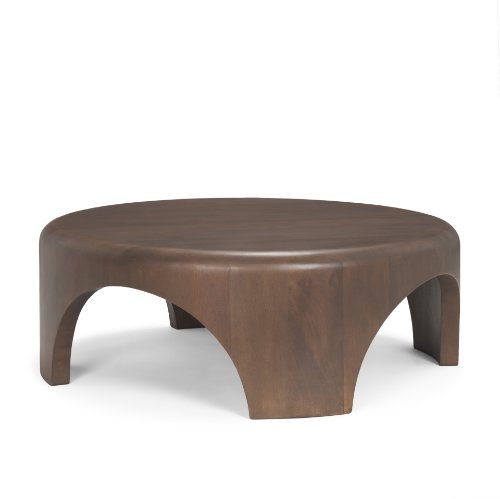Shima Round Wood Coffee Table with Arched Legs