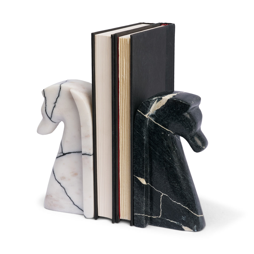 Black and White Horse Bookends
