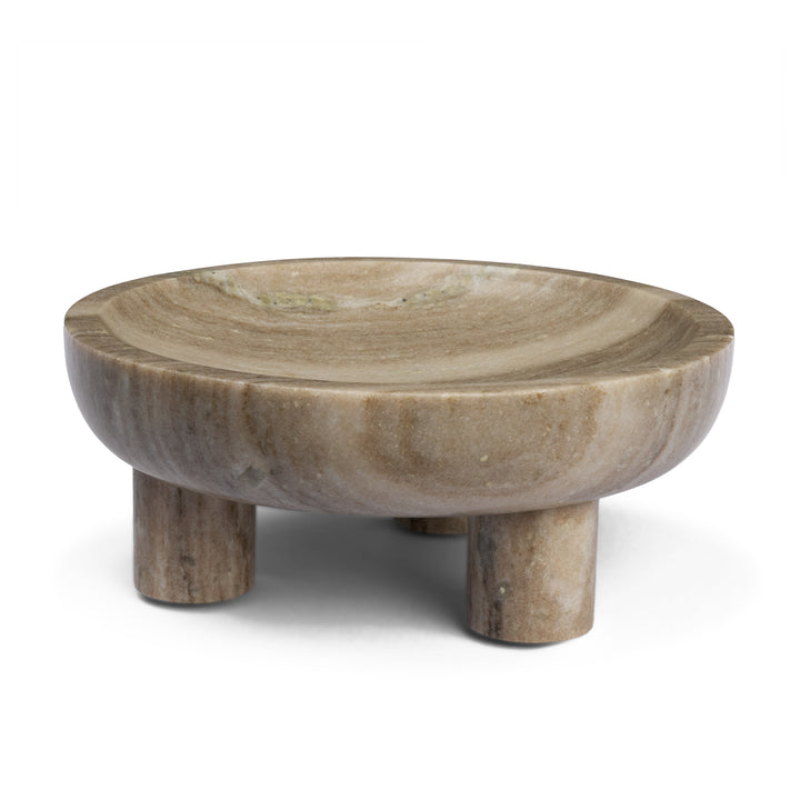 Gray Marble Pedestal Bowl