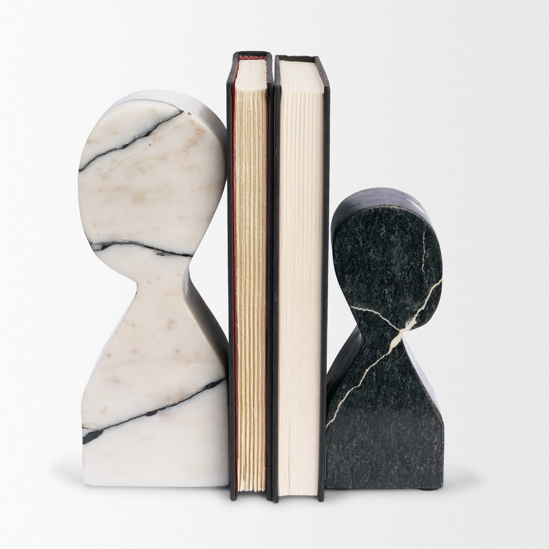 White & Black Marble Bookends