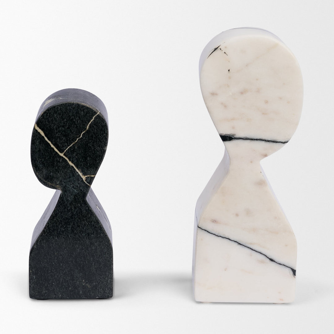 White & Black Marble Bookends