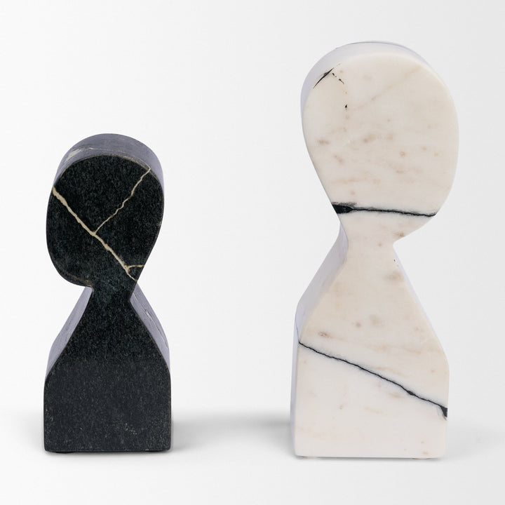 White & Black Marble Bookends
