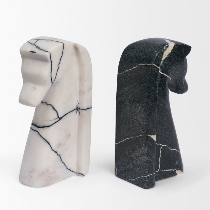 Black and White Horse Bookends