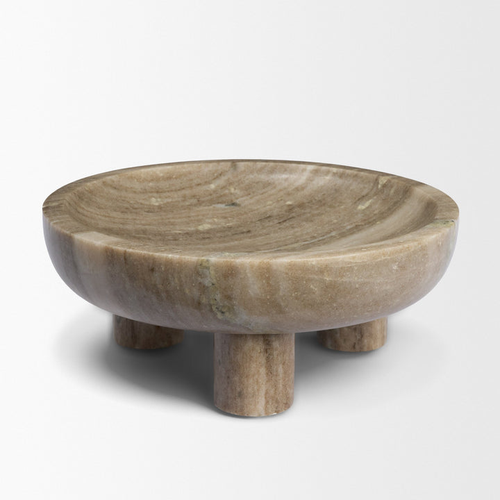 Gray Marble Pedestal Bowl