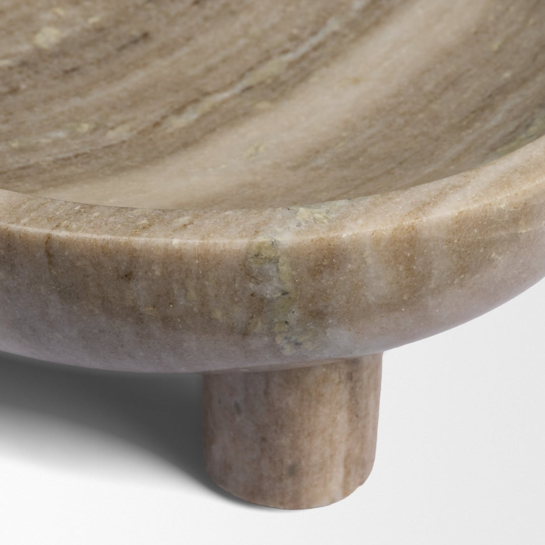 Gray Marble Pedestal Bowl