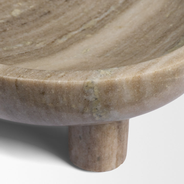 Gray Marble Pedestal Bowl