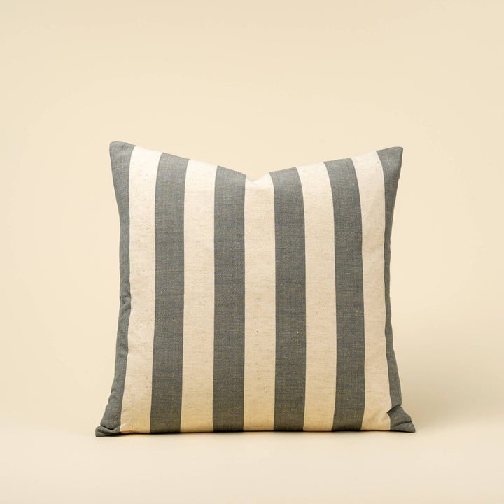 Slate Grey Wide Stripe Pillow