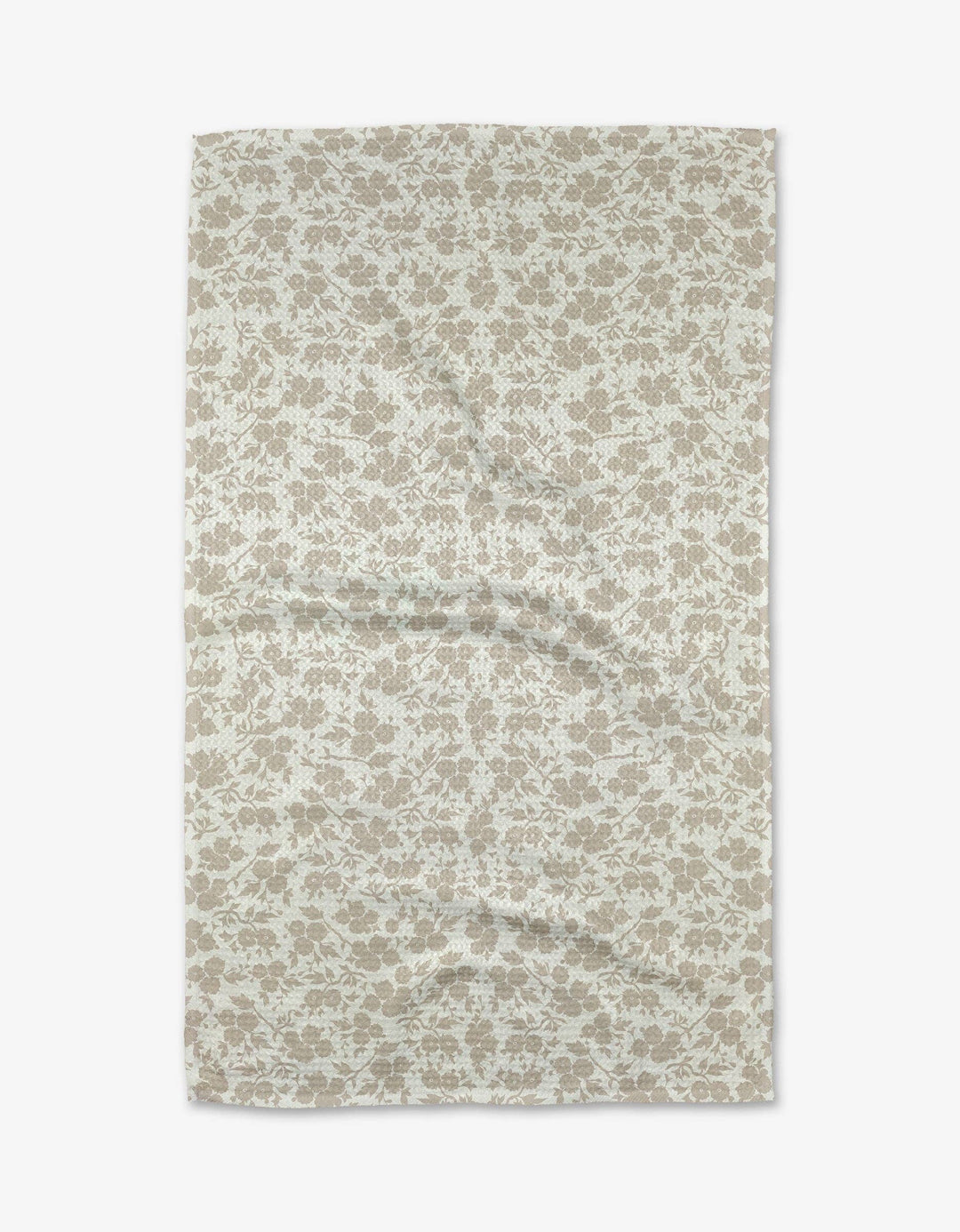 geometry towel with subtle floral pattern