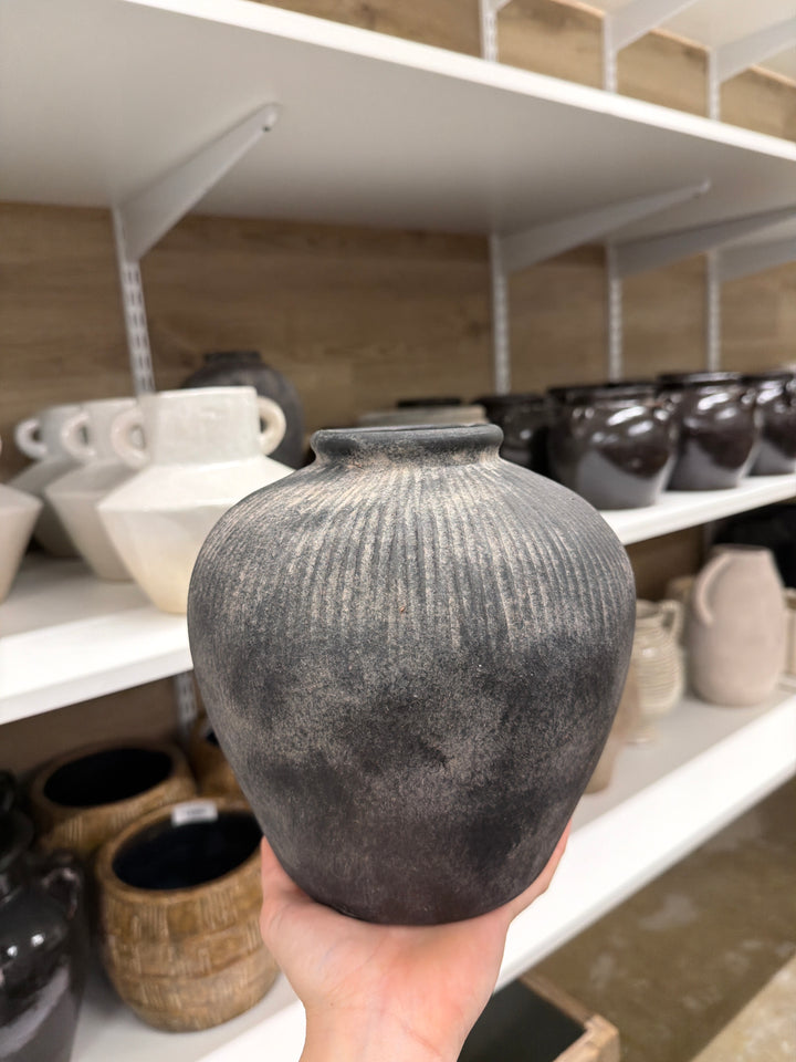 Round Terracotta Vase