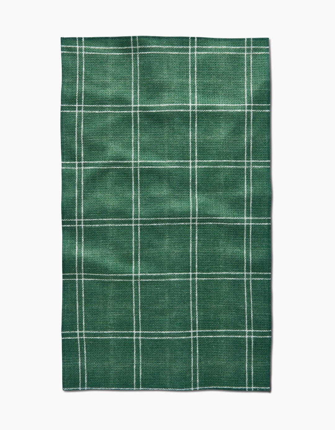 forest green and white plaid tea towel