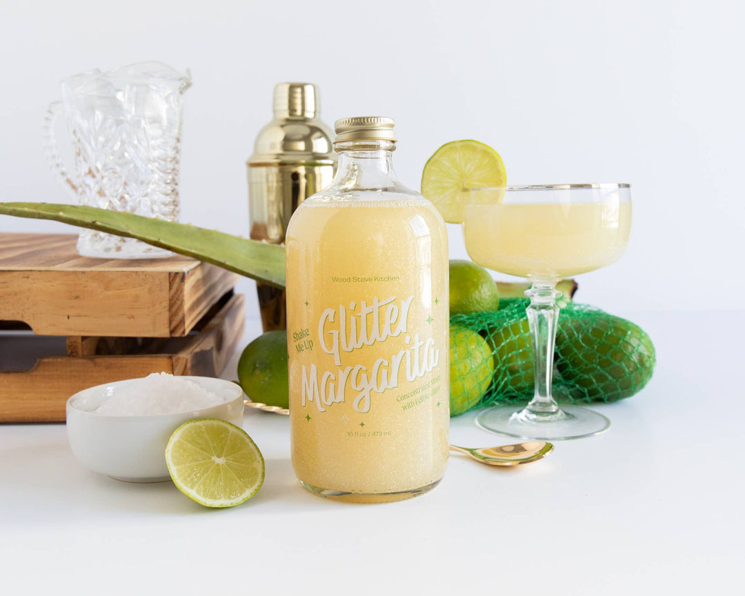 margarita drink mixer with edible glitter