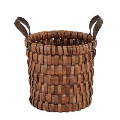Wooden Woven Baskets, Set of 2