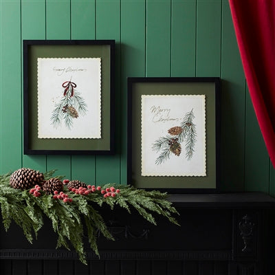 Merry Christmas w/Pine Print, 2 Styles