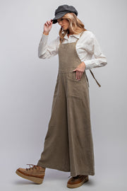 Faded Olive Wide Leg Jumpsuit