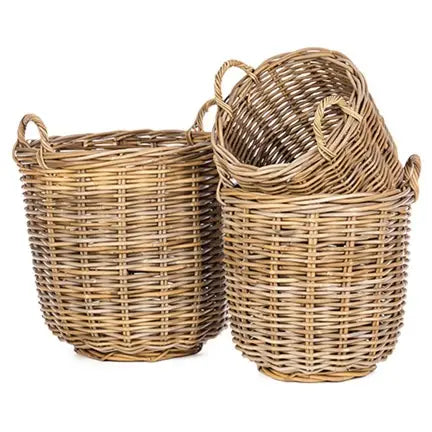 Kubu Grey Rattan Storage Baskets