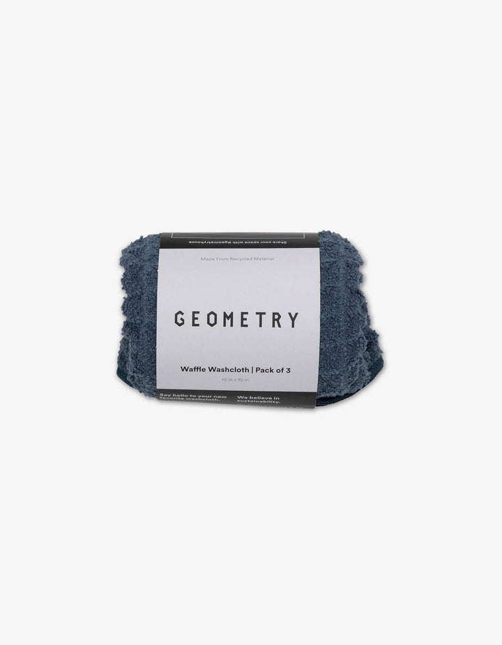 textured waffle pattern blue washcloths