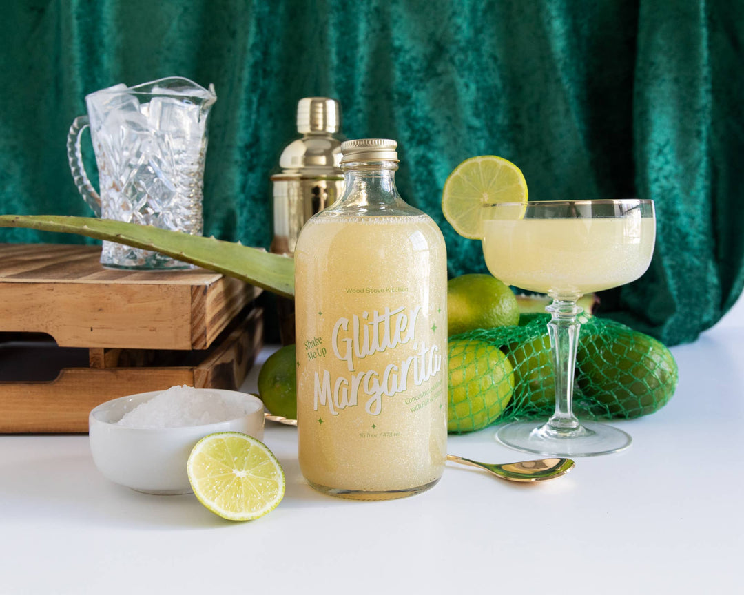 margarita drink mixer with edible glitter