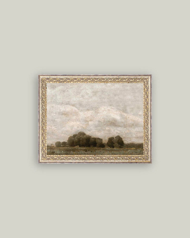 Framed landscape painting 