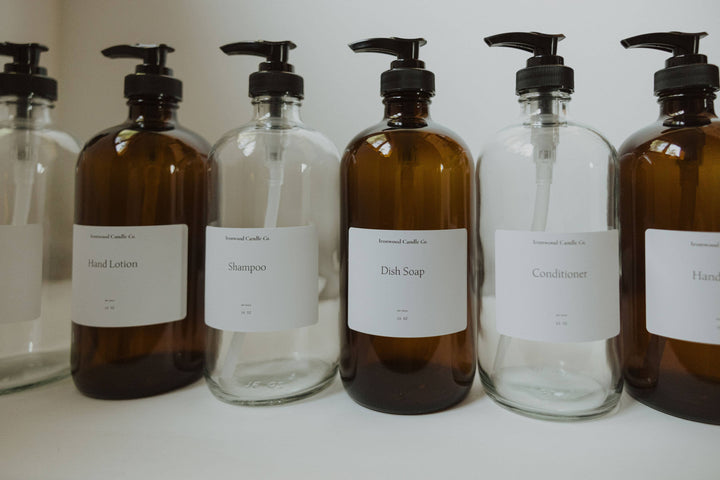 Clear Glass Dispenser 16OZ:  Dish Soap