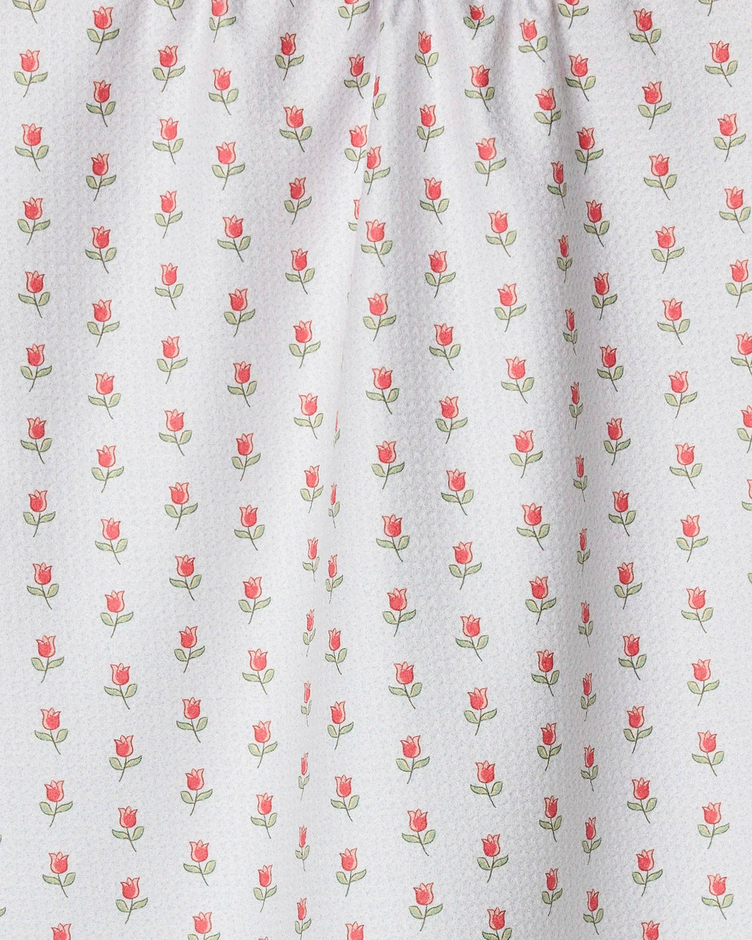 White fabric with red rose pattern