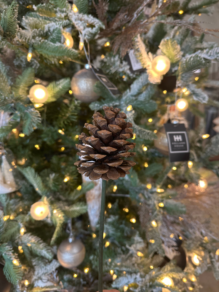 pine cone pick with green stem