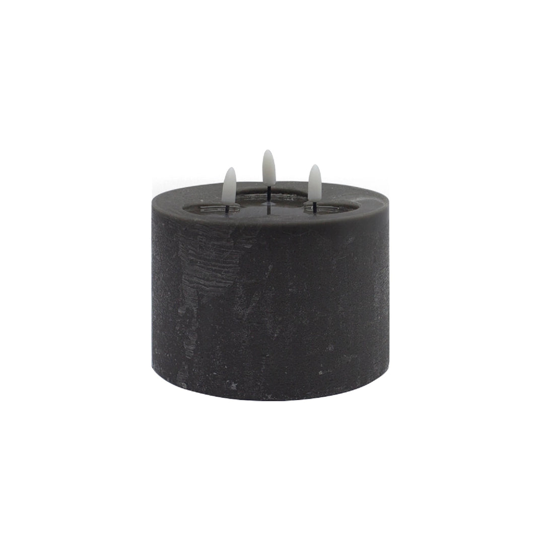 3 wick gray flameless candle