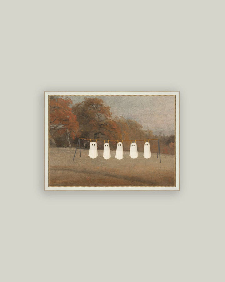 Haunted Laundry Framed Antique Art: 9x7