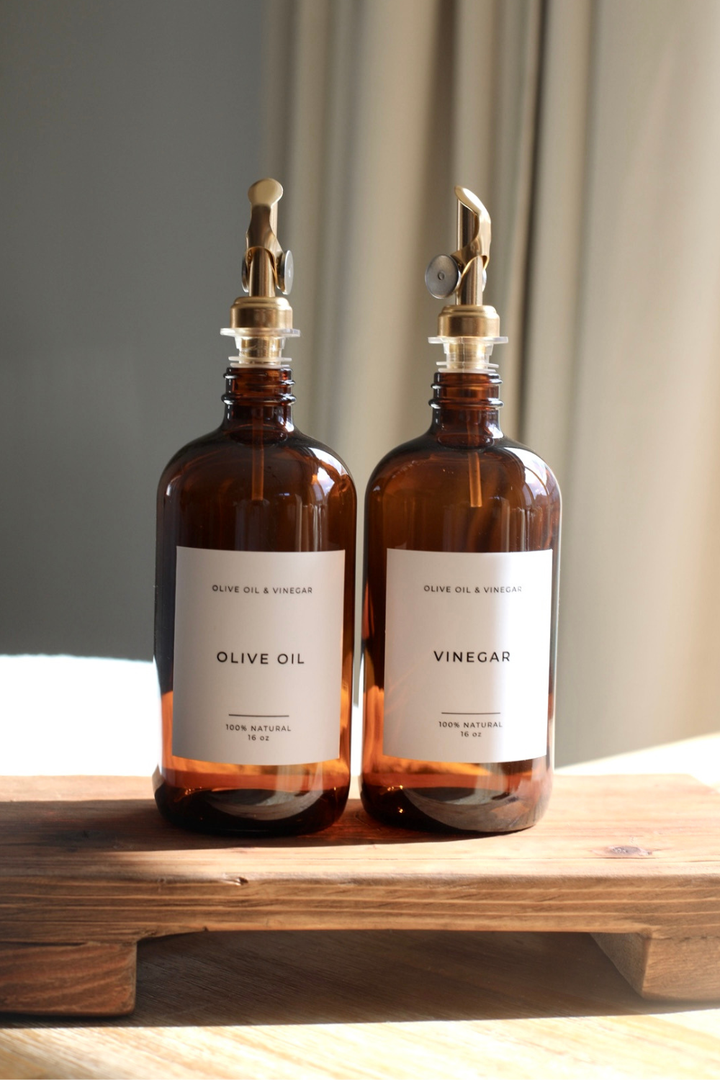 Amber Vinegar Bottle