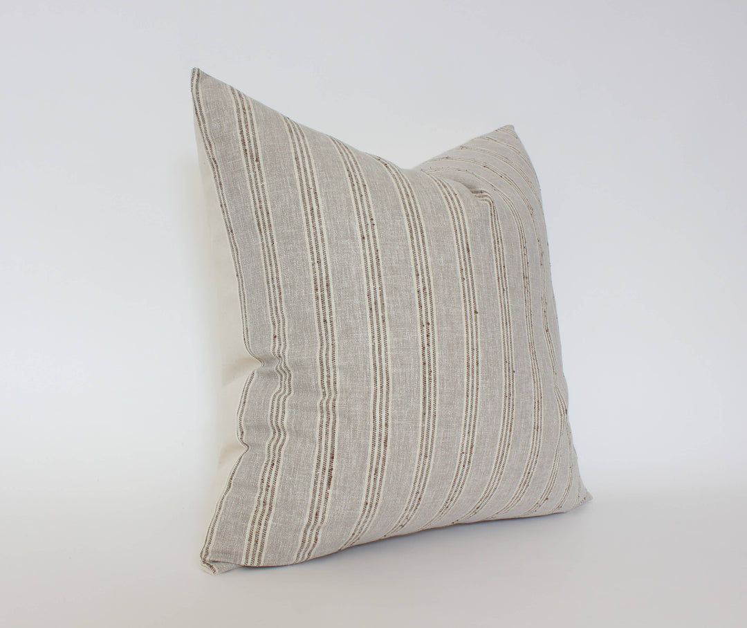 Neutral Striped Throw Pillow Cover | Landyn: 18x18