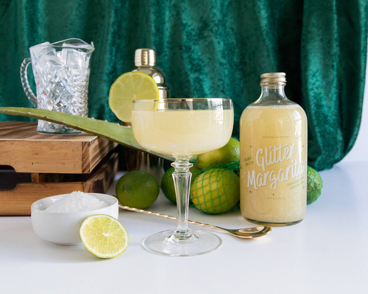 margarita drink mixer with edible glitter