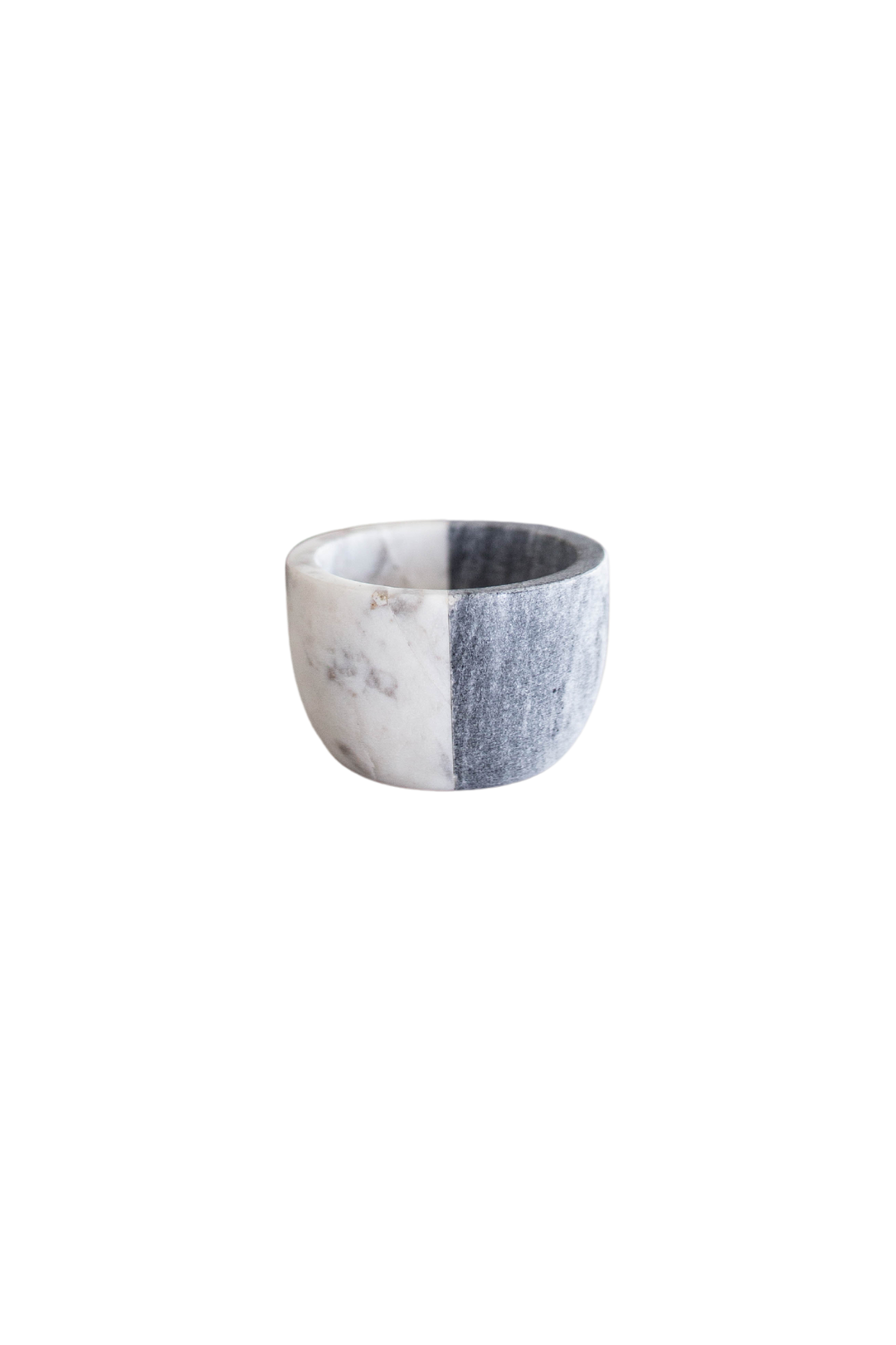 half white half gray marble bowl