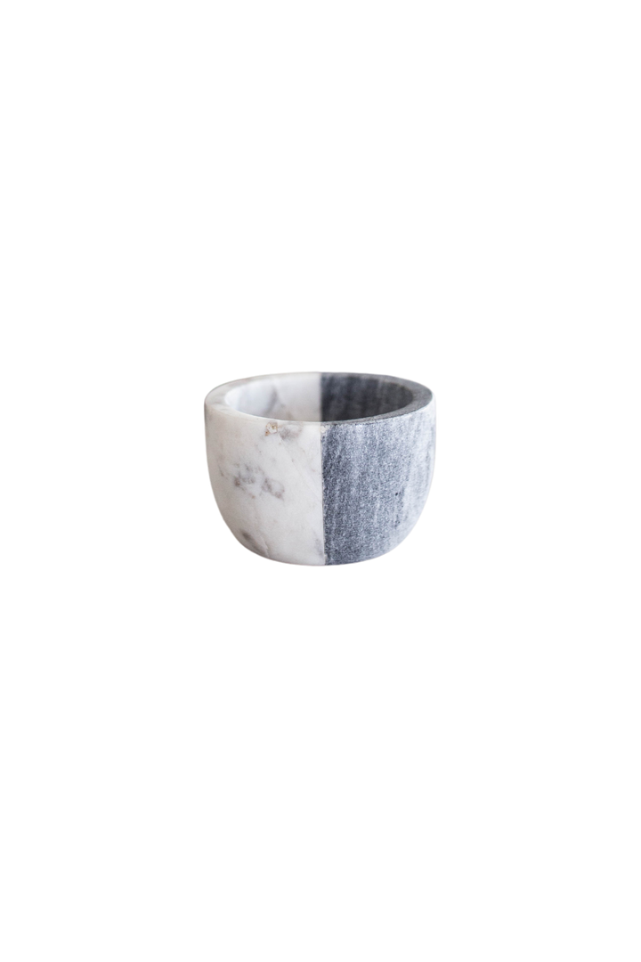half white half gray marble bowl
