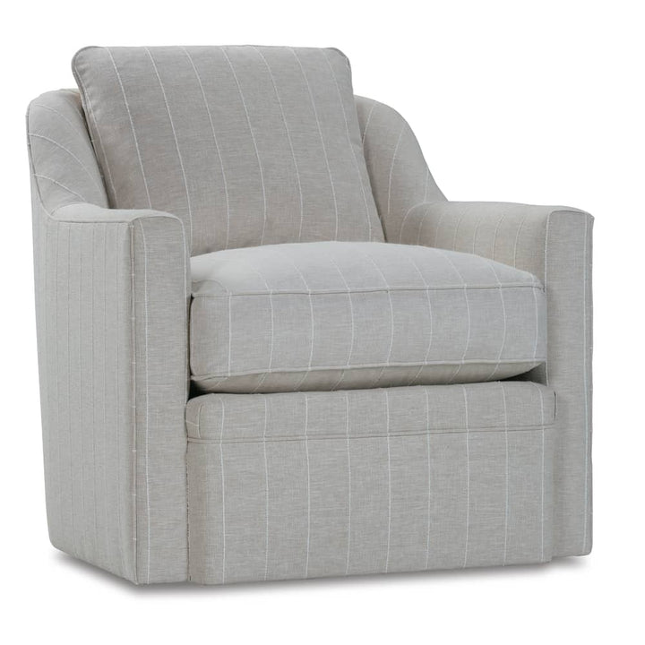 Beige swivel chair with stripes