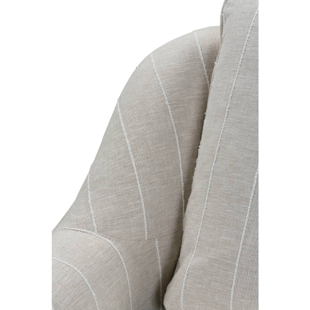 Beige swivel chair with stripes