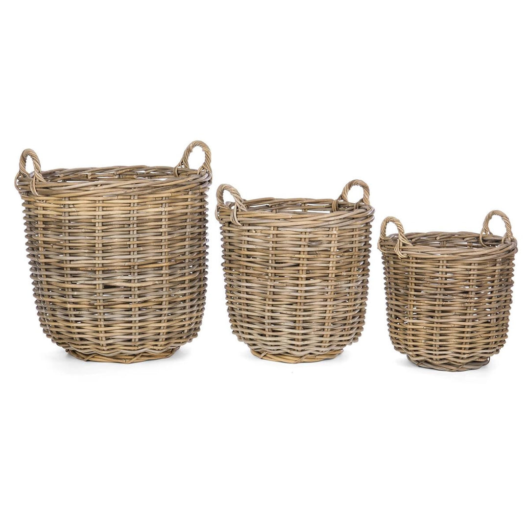 Kubu Grey Rattan Storage Baskets