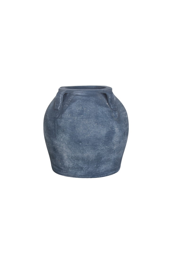 Noir Black Wash Vase With Handles Medium