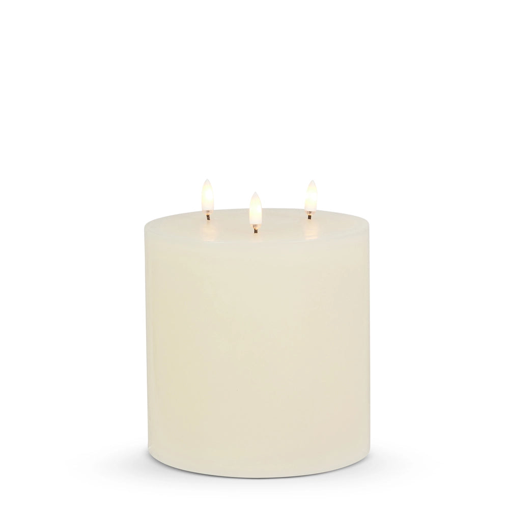 Moving Flame Ivory Triflame Candle