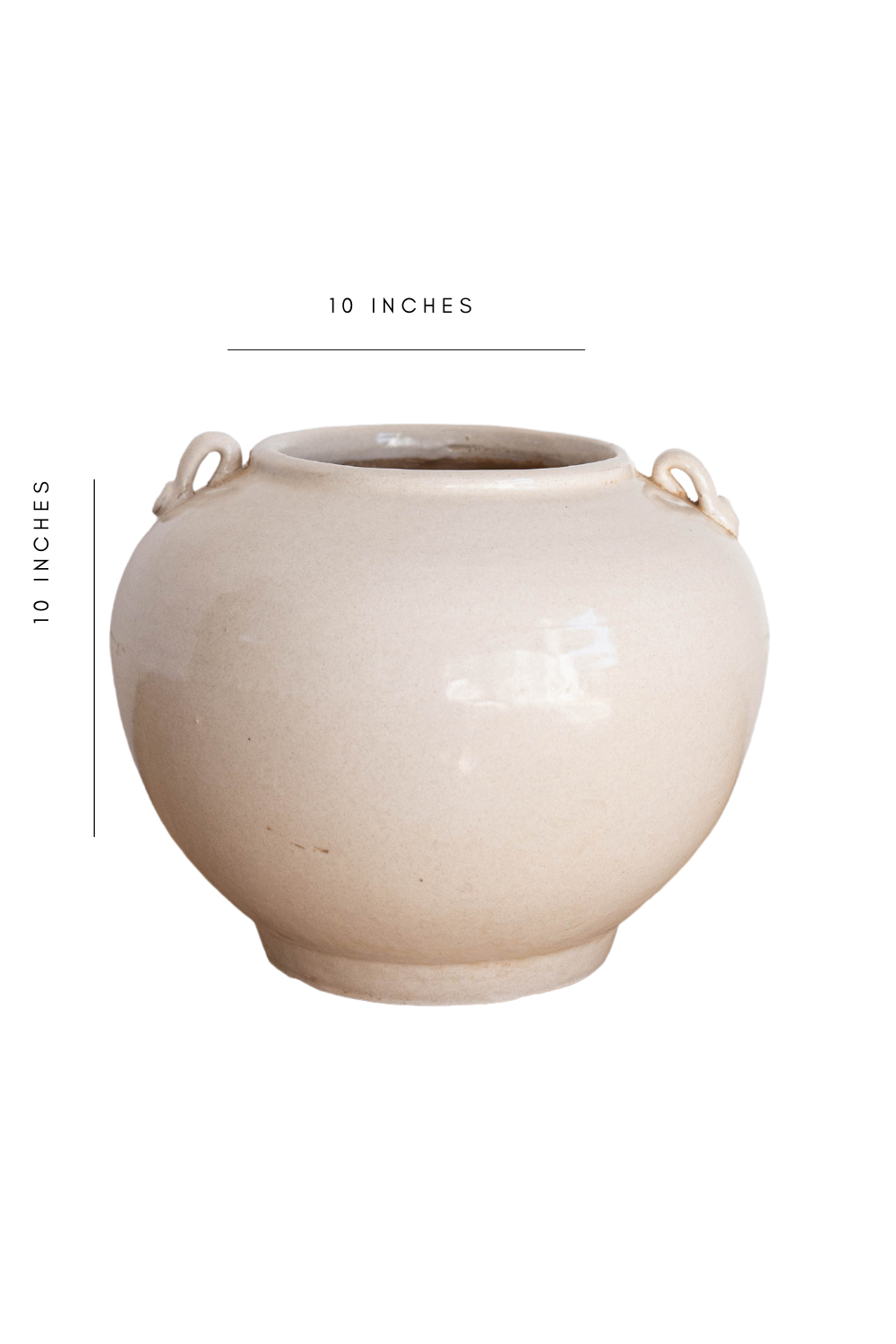 cream ceramic plant pots Vintage Cream Glazed Pot