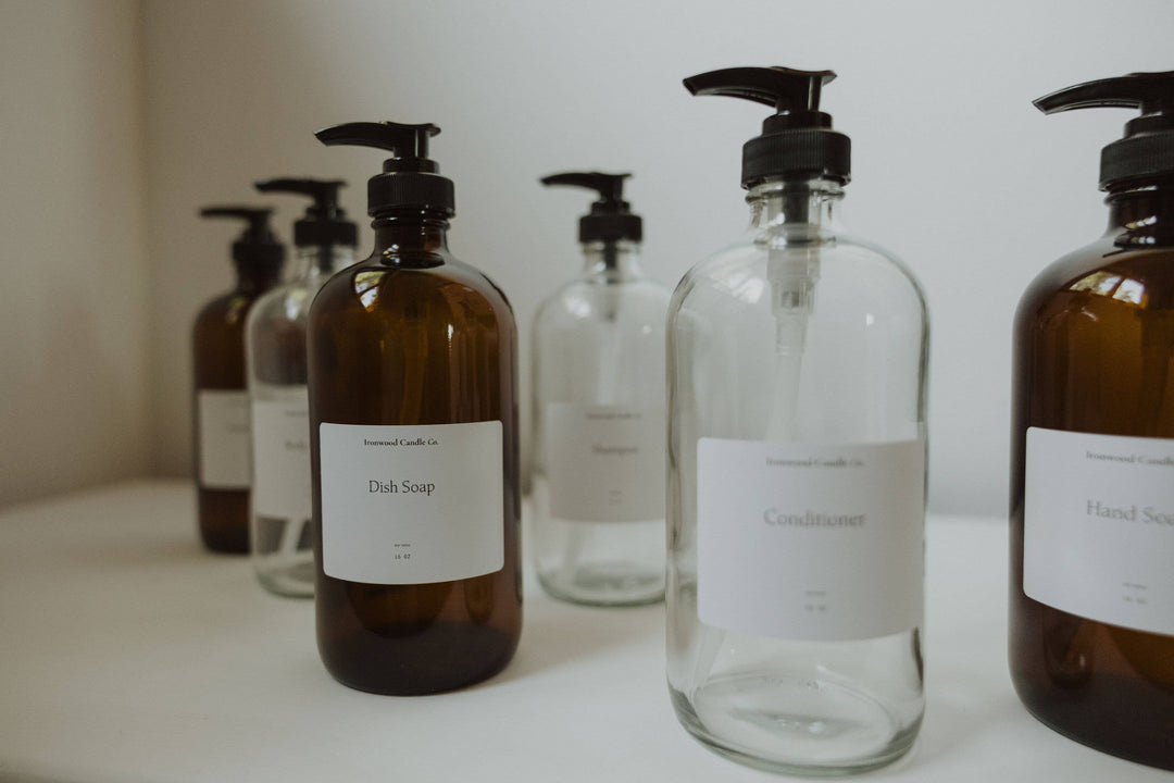 Clear Glass Dispenser 16OZ:  Dish Soap