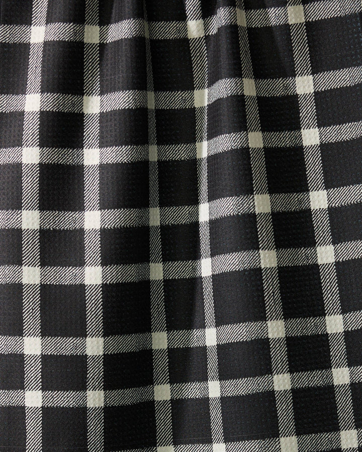 Close-up of black and white checkered fabric