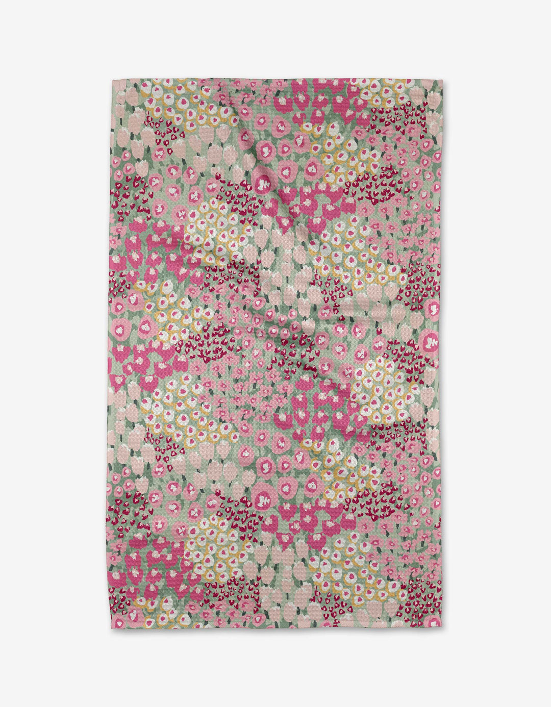 Floral patterned geometry towel on a white background