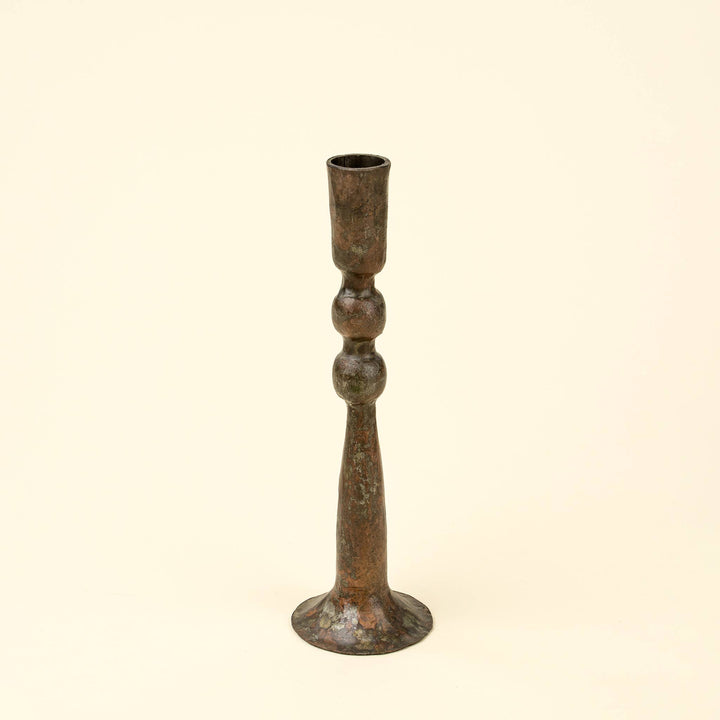 Caldera Forged Rustic Brass Candlestick