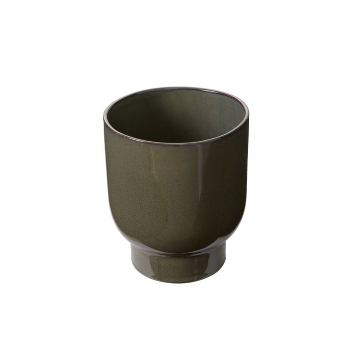 dark green ceramic fischer pot 