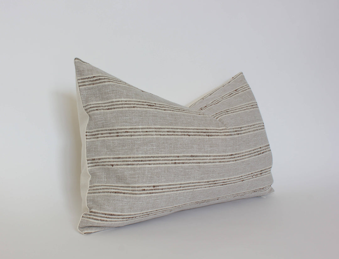 Neutral Striped Throw Pillow Cover | Landyn: 18x18