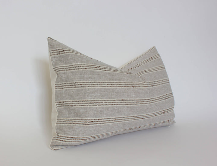 Neutral Striped Throw Pillow Cover | Landyn: 18x18