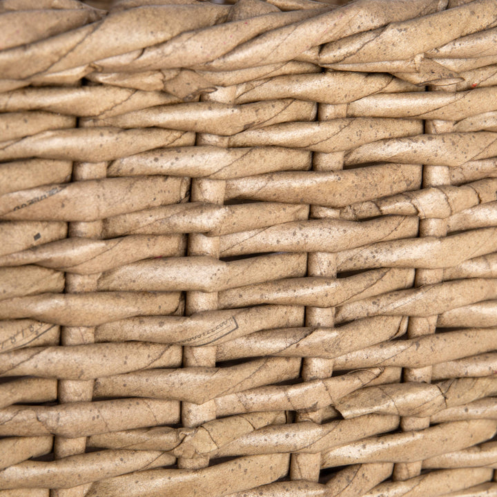 Close-up of woven wicker pattern