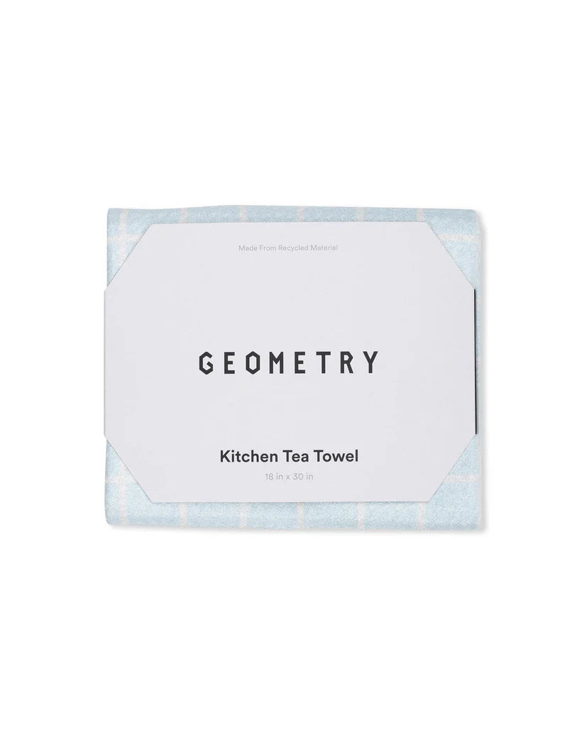 Summer Grid Blue Geometry Towel - Thumbnail 3